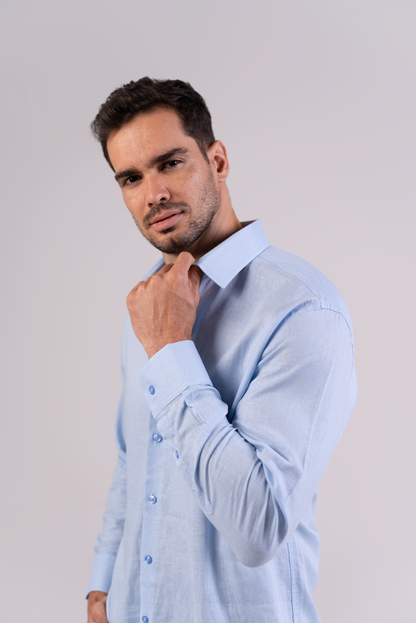 Camisa Social Azul Claro