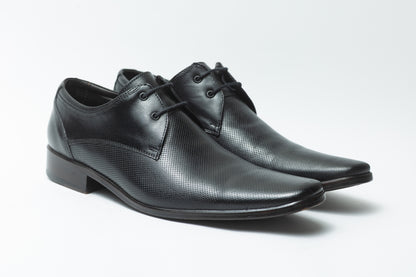 Sapato De Couro Preto Degradê Microfuros