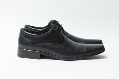 Sapato De Couro Preto Degradê Microfuros