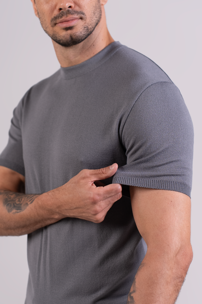 T-Shirt Tricô Canoa Cinza