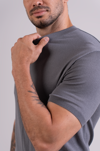 T-Shirt Tricô Canoa Cinza