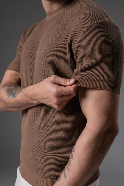 T-Shirt Tricô Canoa Marrom