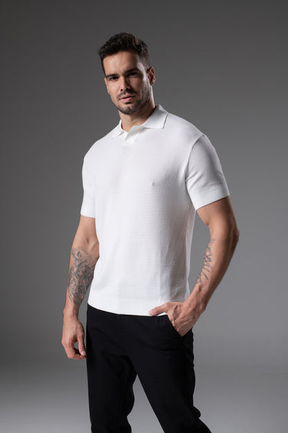 T-Shirt Tricô Polo Branca