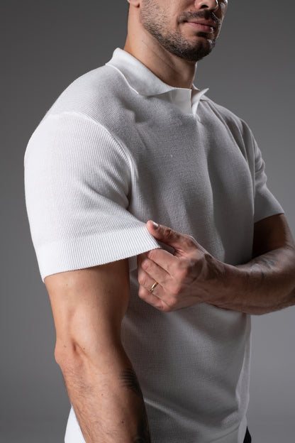 T-Shirt Tricô Polo Branca