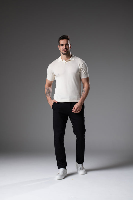 T-Shirt Tricô Polo Off White