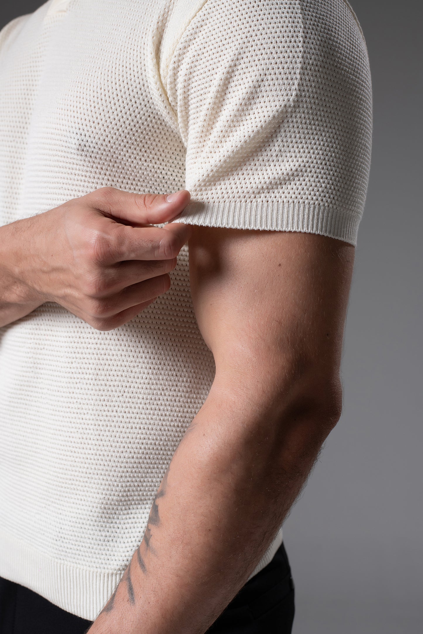 T-Shirt Tricô Polo Off White